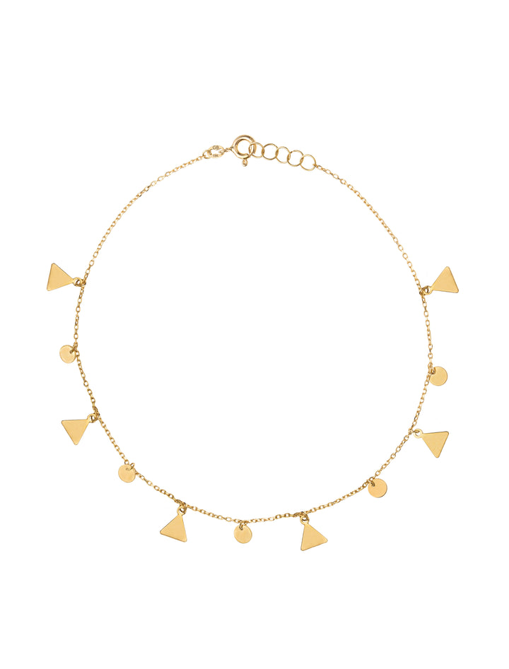 18K GOLD TINY SHAPES ANKLET