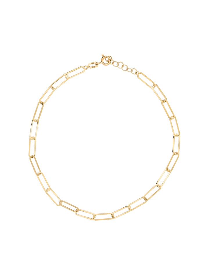 18K GOLD PAPER CLIP ANKLET