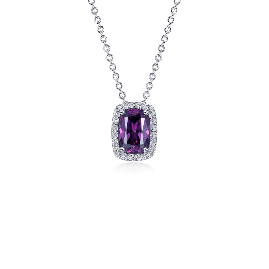 4.26 CTW Halo Cushion-Cut Necklace