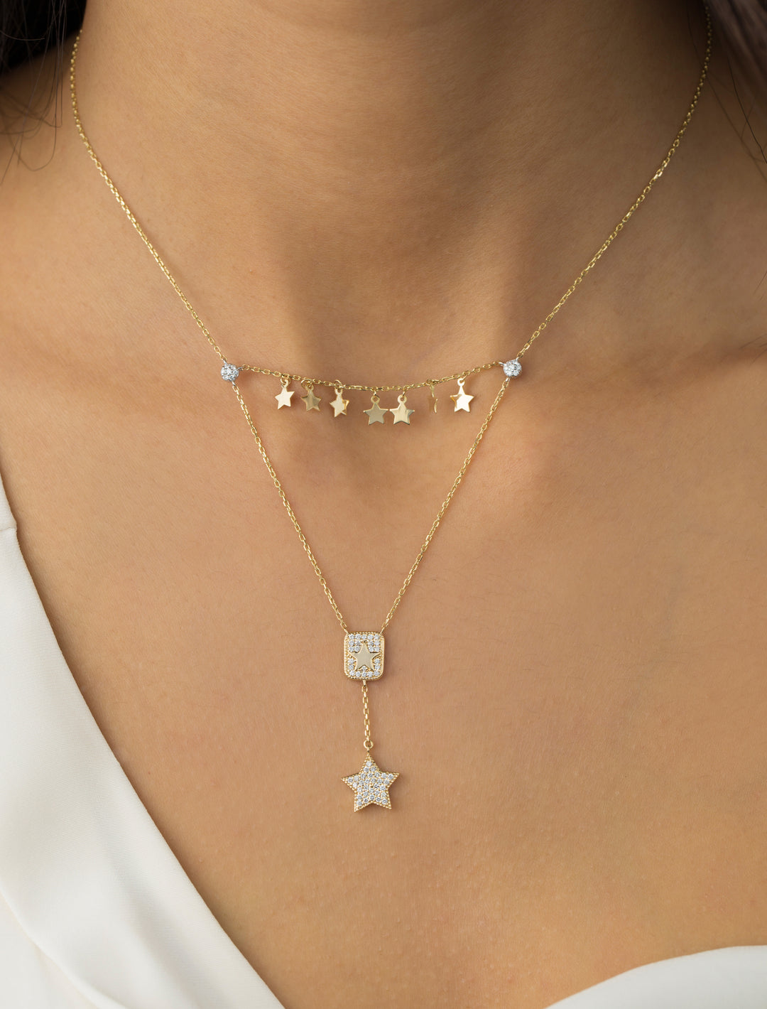 18K GOLD STAR OF THE SHOW DIAMOND NECKLACE