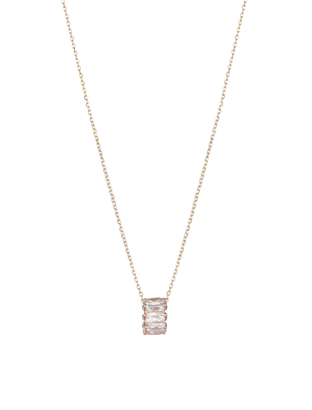 18K GOLD ROLLING BARREL PENDANT NECKLACE