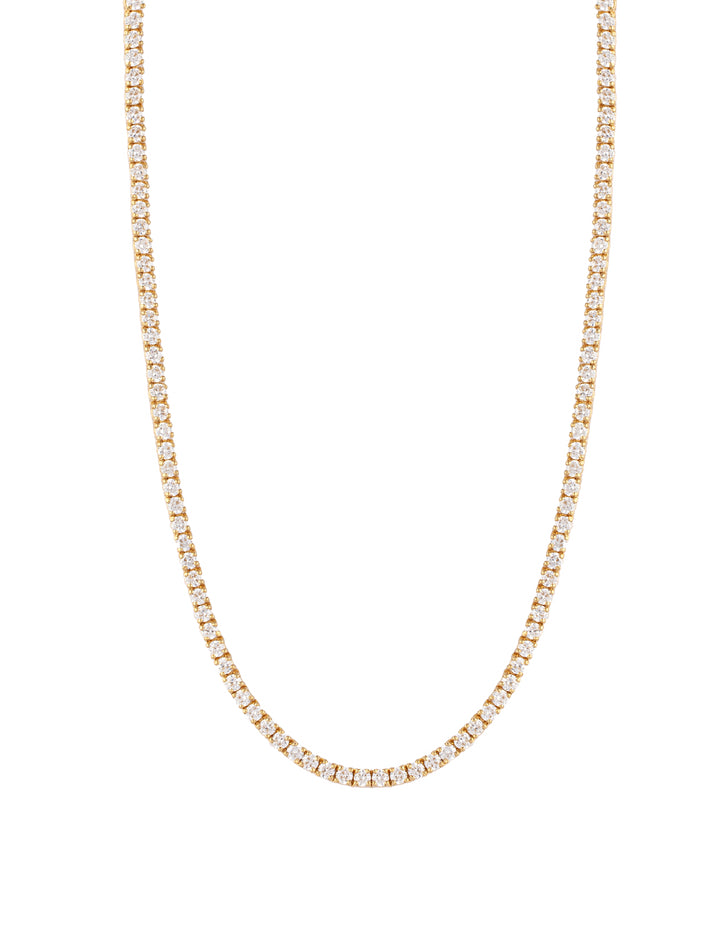 18K GOLD DIAMOND TENNIS NECKLACE – 3mm