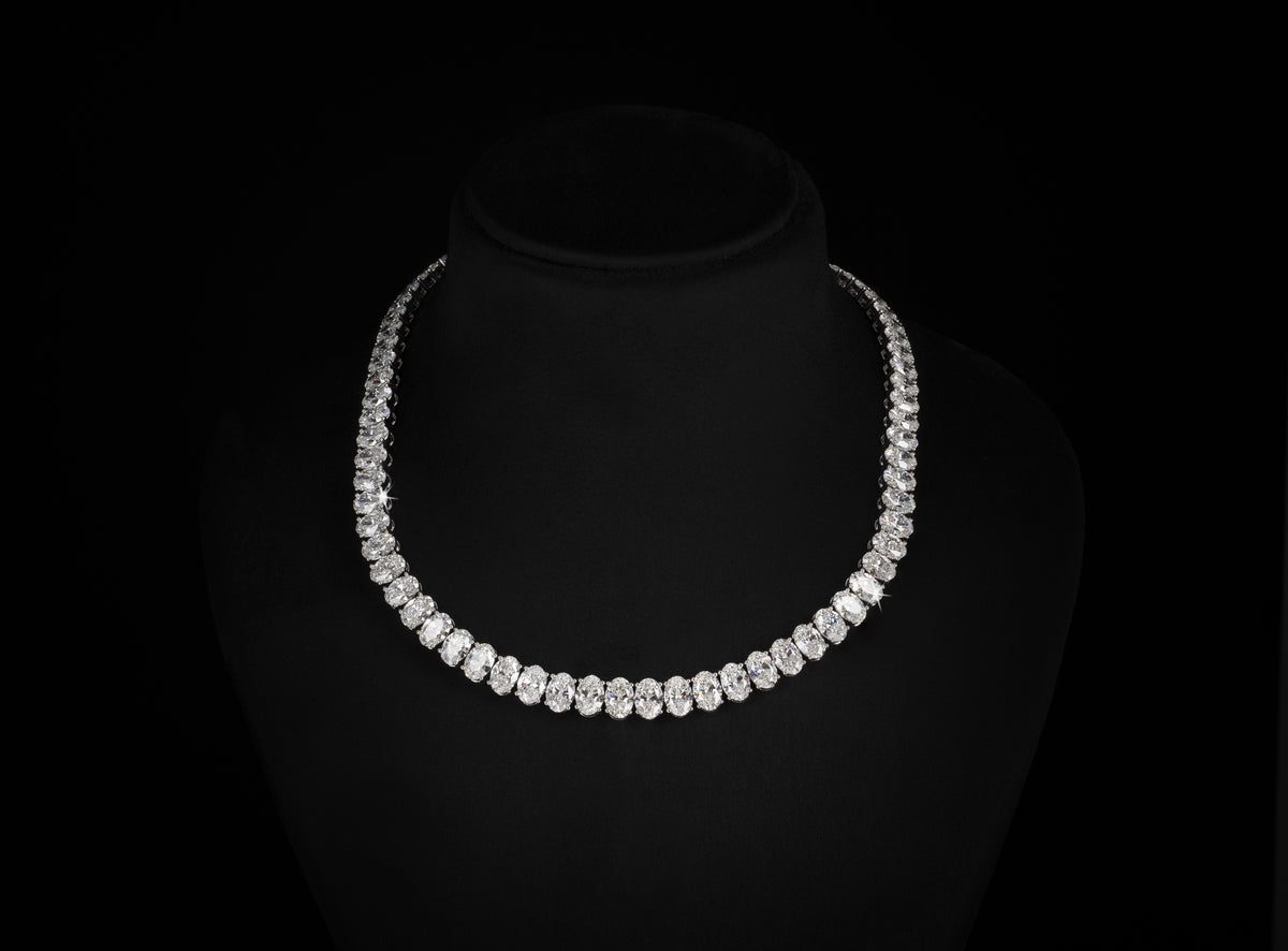 14K WHITE GOLDTennis Necklace