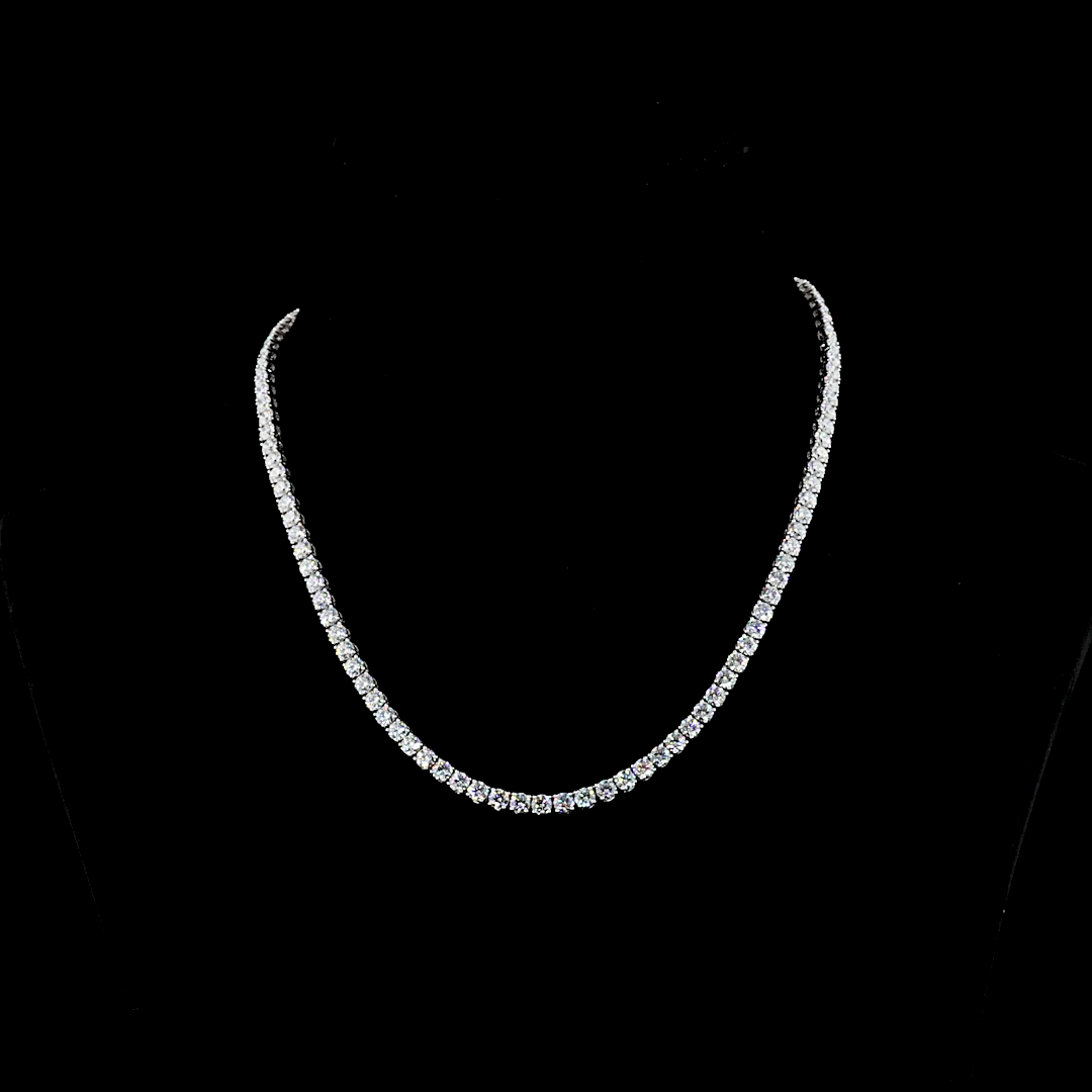 14K WHITE GOLDTennis Necklace