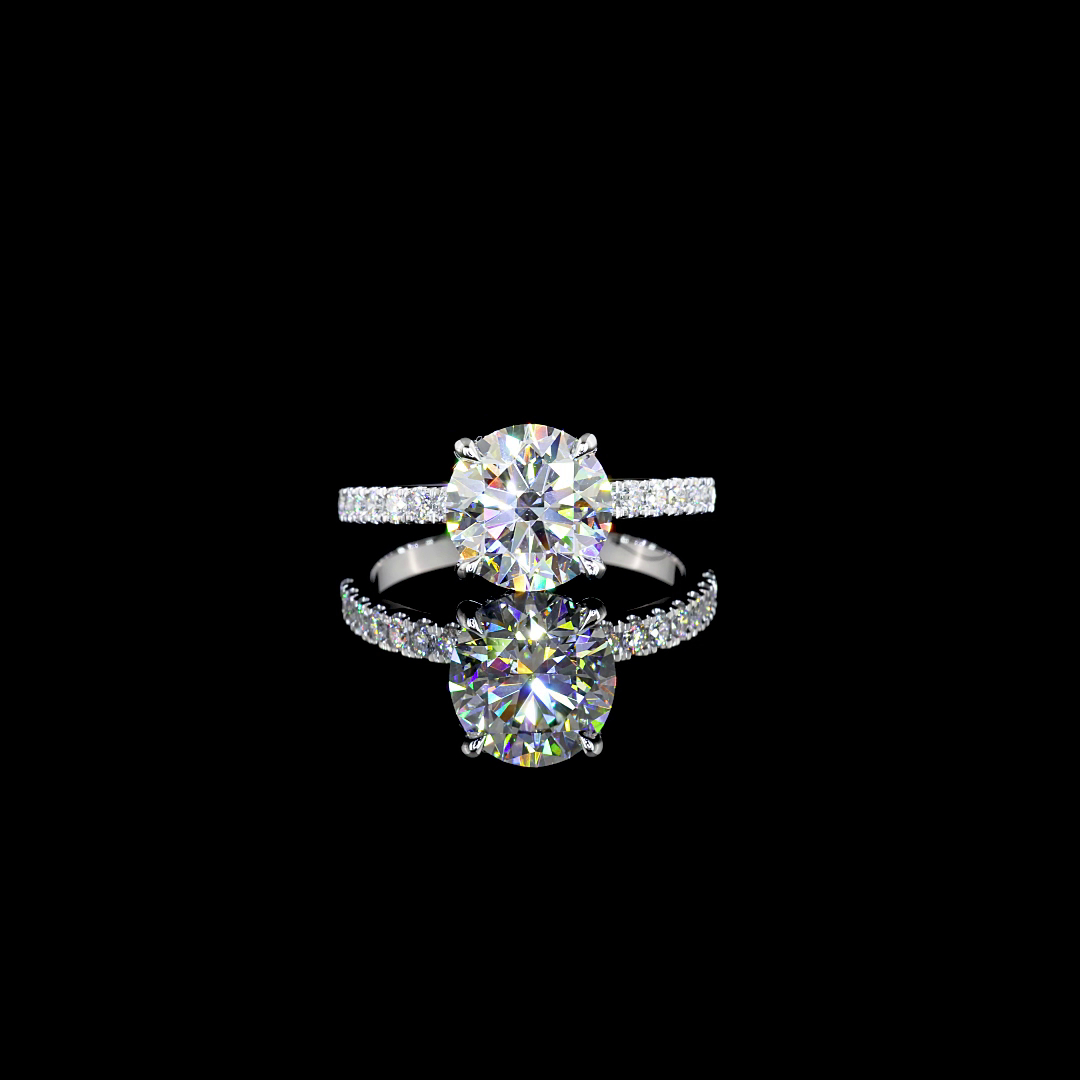 14K WHITE GOLDHidden Halo Ring