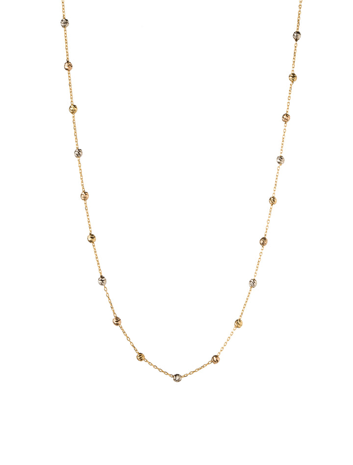 18K GOLD DAINTY GOLD BEADS NECKLACE