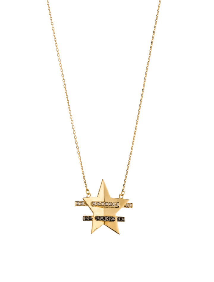 18K GOLD SOLID STAR NECKLACE