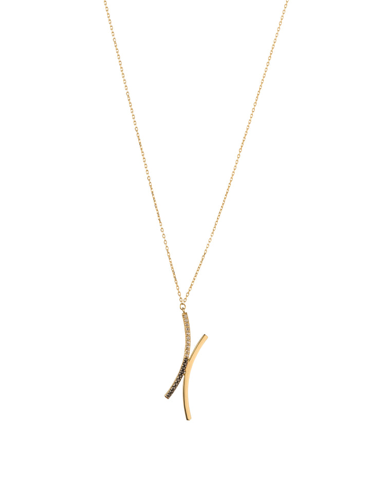 18K GOLD ASYMMETRICAL CURVES NECKLACE