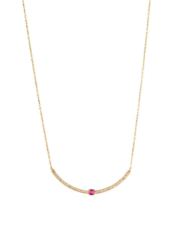 18K GOLD SIMPLICITY GEM NECKLACE