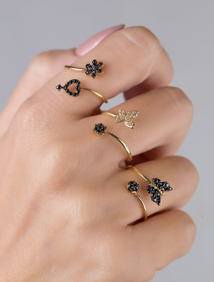 18K GOLD ADJUSTABLE BUTTERFLY RING