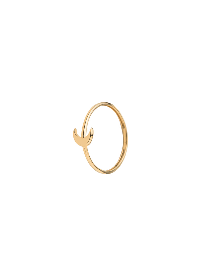 18K GOLD SIMPLE MOON RING