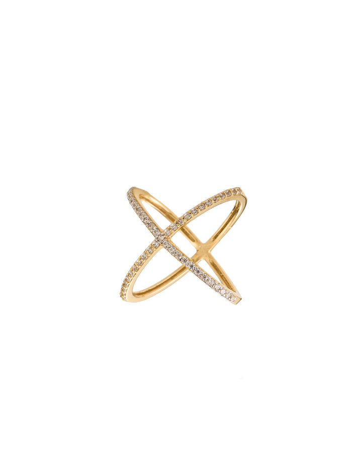 18K GOLD X RING