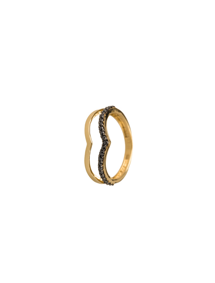 18K GOLD DOUBLE V RING