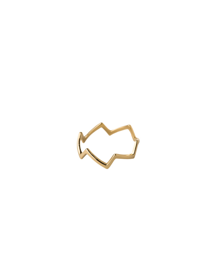 18K GOLD SPACED ZIGZAG RING