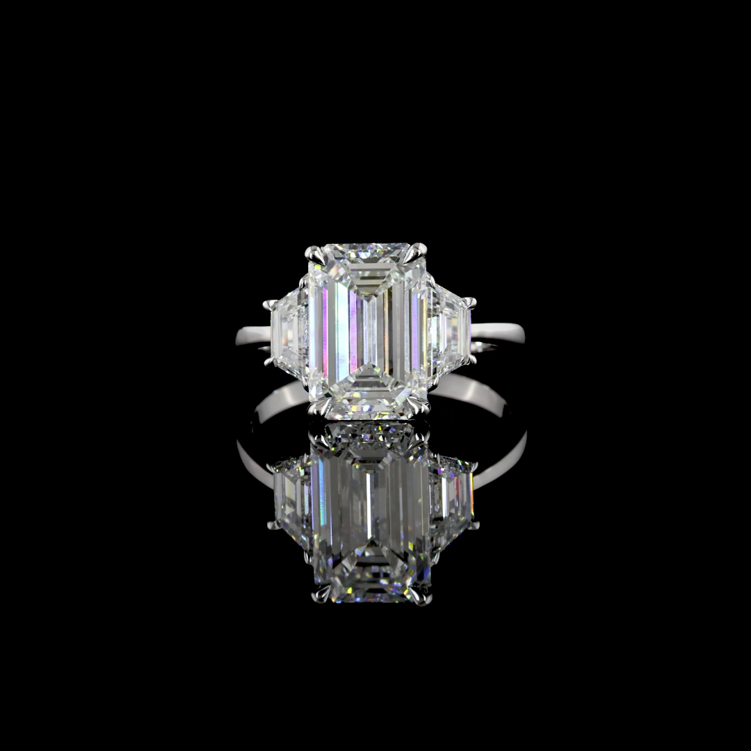 14K WHITE GOLD3 Stones Ring