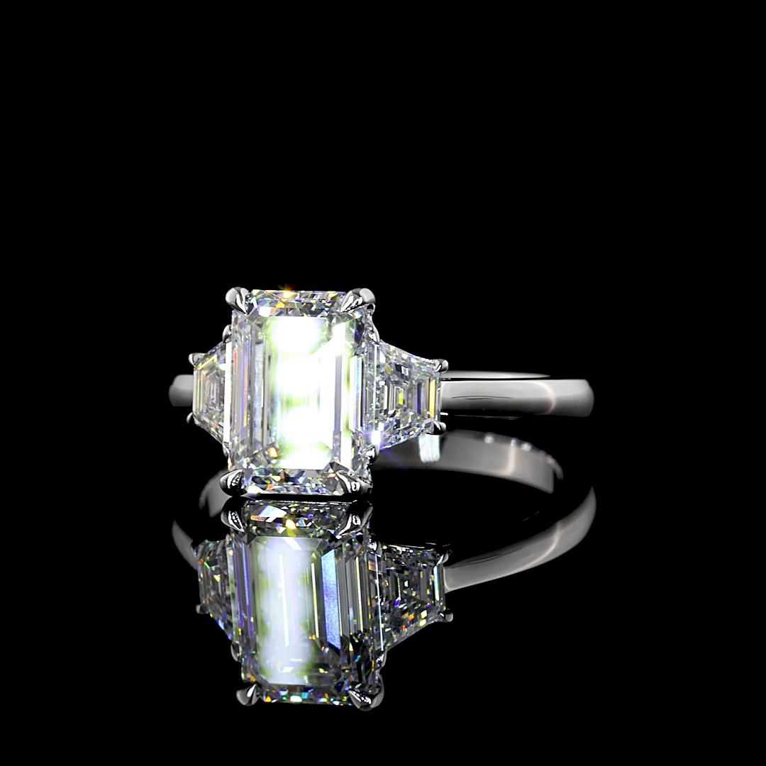 14K WHITE GOLD3 Stones Ring