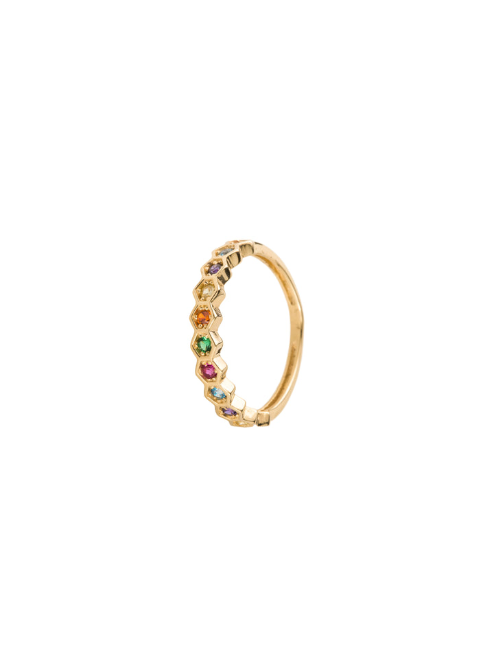 18K GOLD FINE RAINBOW RING