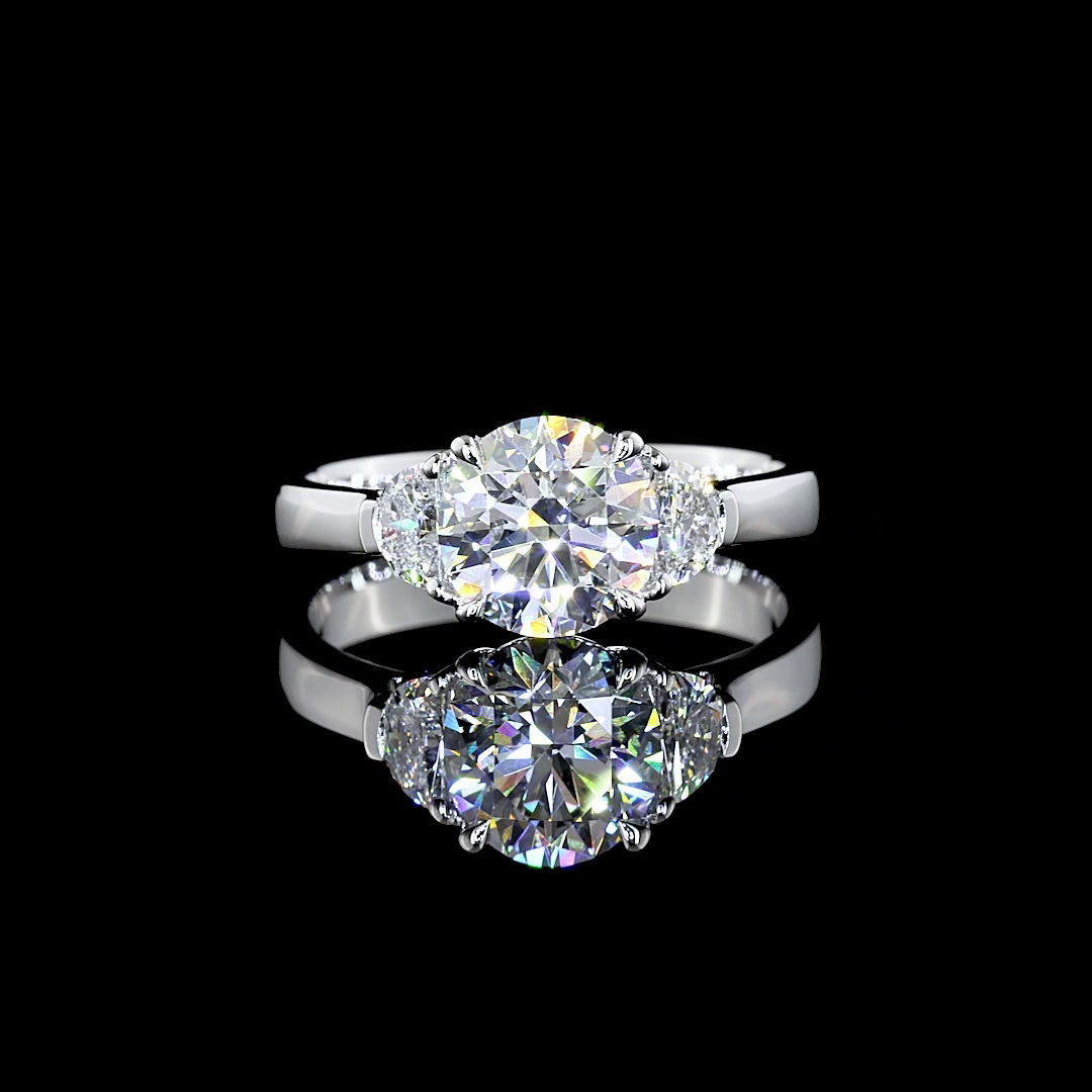 14K WHITE GOLD3 Stones Ring