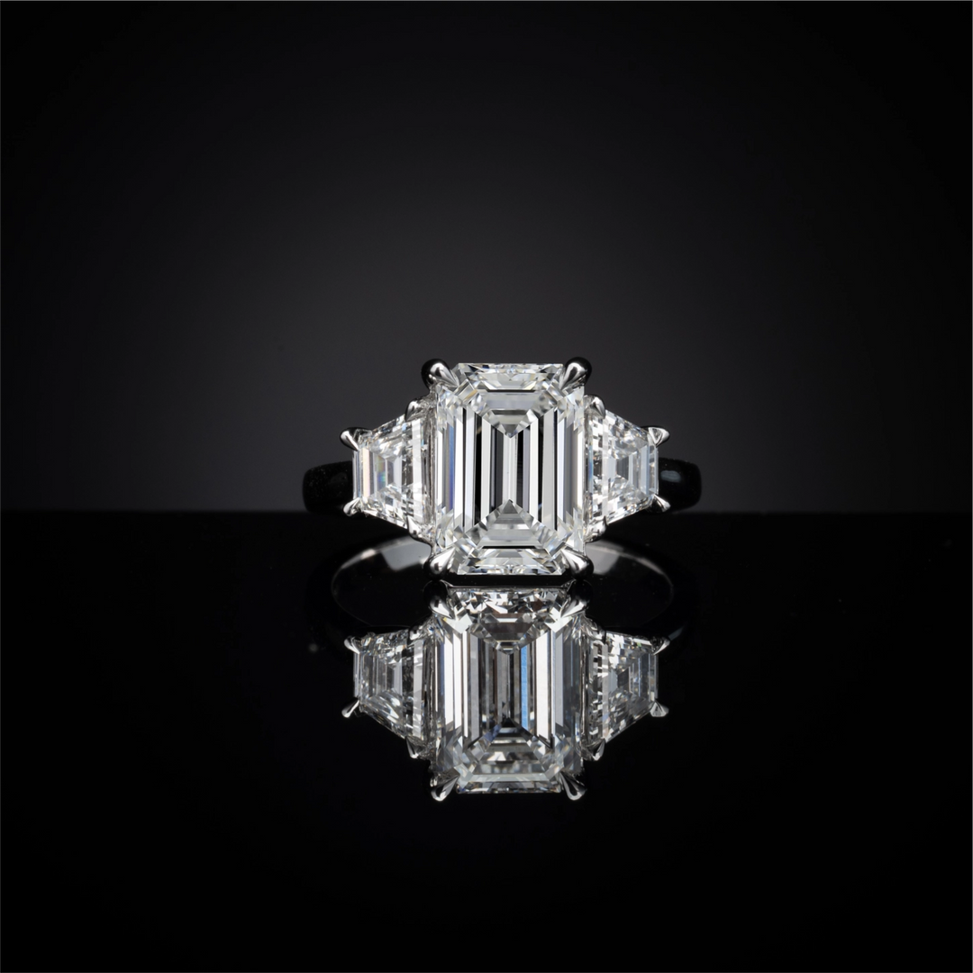 18K WHITE GOLD3 Stones Ring