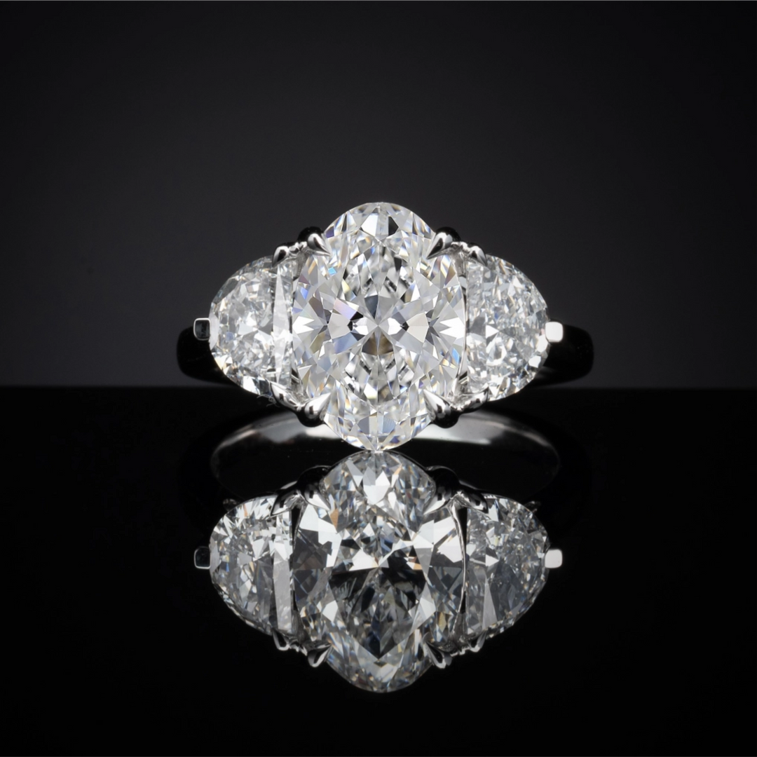 14K WHITE GOLD3 Stones Ring