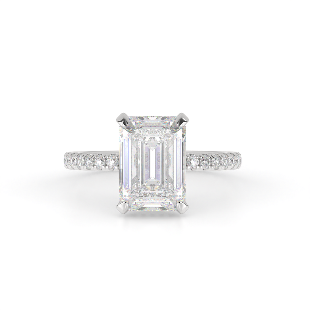14K WHITE GOLDHidden Halo Ring