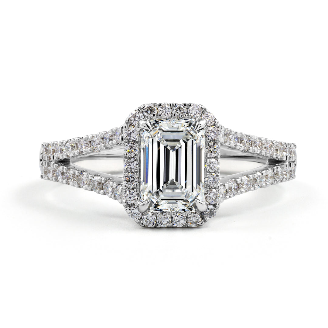 14K WHITE GOLDSplit Shank Ring